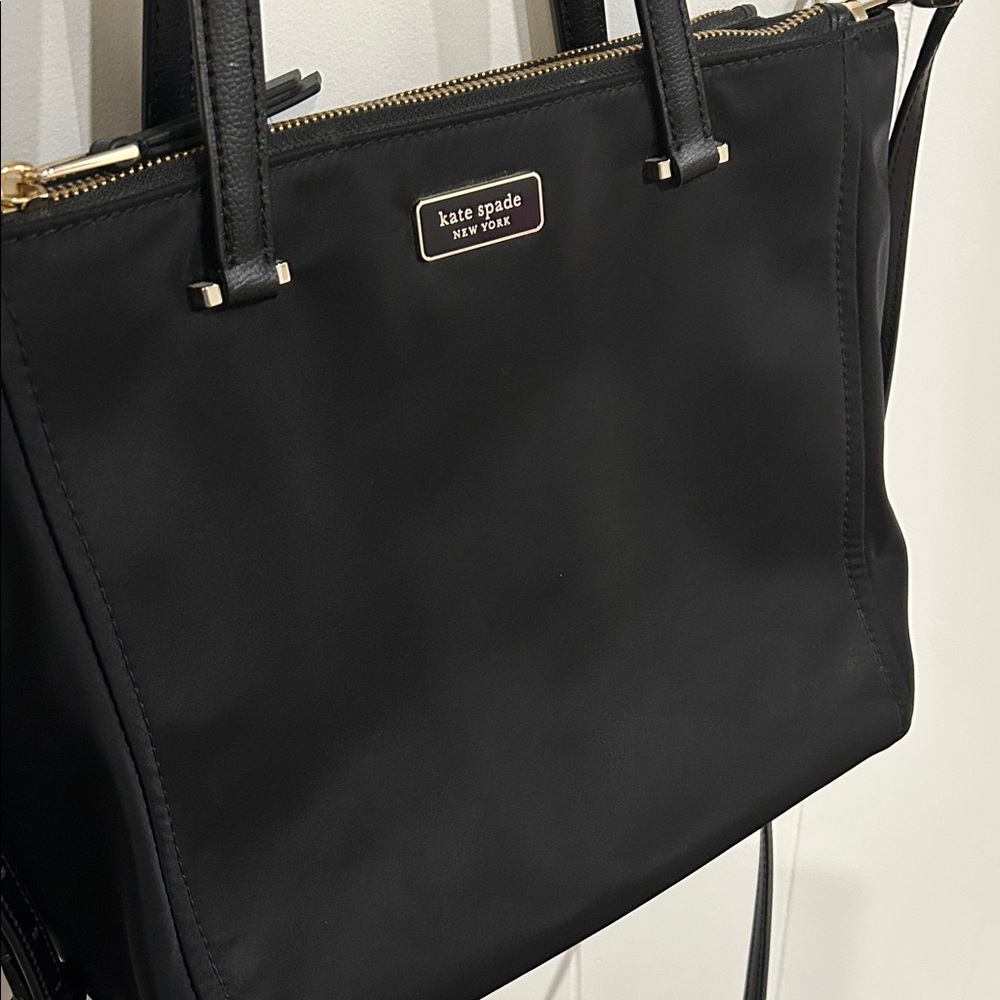 Kate Spade Triple Compartment Nylon Black Tote Bag - Picture 4 of 15